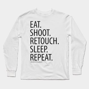 Eat, shoot, repeat - Black Font Long Sleeve T-Shirt